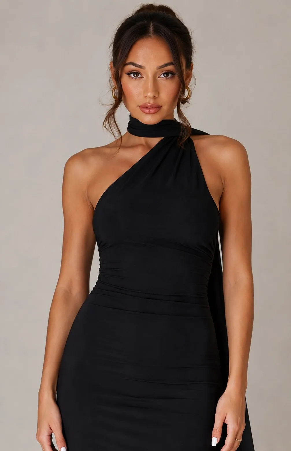 Women's Elegant Backless Black Bodycon Maxi Dress