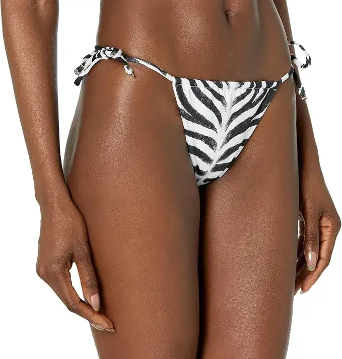 Women's Modern Animal Print Bikini Bottoms with Adjustable Side Ties